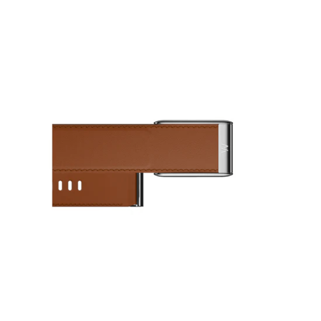 Whoop 5.0 Leatherluxe Straight Chestnut/Cream with Titanium Band (Strap Only)