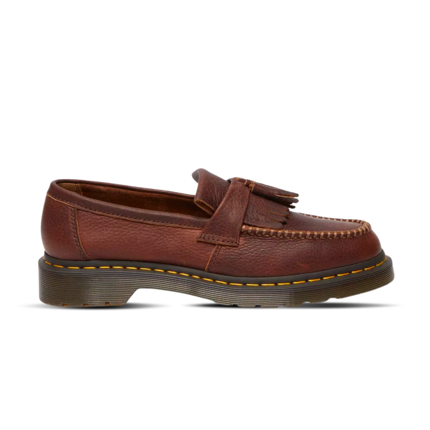 Dr Martens Adrian Yellow Stitch Ambassador Leather Loafers Cashew