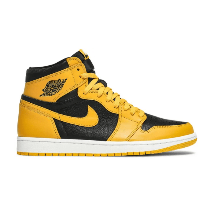 Jordan 1 Retro High Pollen features bold yellow and black leather, classic Air cushioning, and iconic style. Shop on hypeelixir.com.