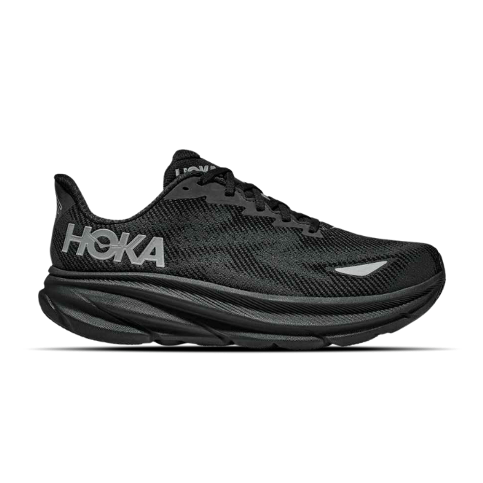Hoka Clifton 9 GTX in all-black offers waterproof comfort, lightweight cushioning & sleek style. Shop on HypeElixir.com