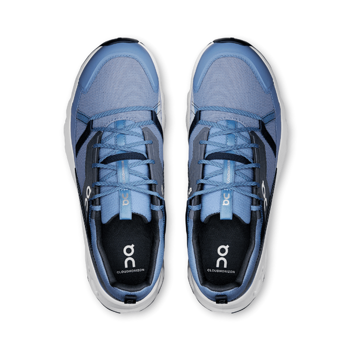 "On Running Cloudhorizon Chambray Arctic shoes by Hype Elixir – lightweight, cushioned, and durable footwear for all-terrain adventures."