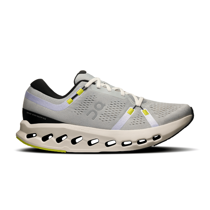 "On Running Cloudsurfer 2 Glacier Ivory sneakers by Hype Elixir – lightweight, cushioned running shoes featuring a stylish glacier ivory colorway for comfort and performance."