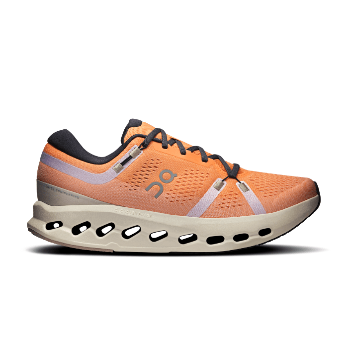 "On Running Cloudsurfer 2 Tangerine Ivory sneakers by Hype Elixir – lightweight, cushioned running shoes with a vibrant tangerine and ivory colorway for comfort and style."