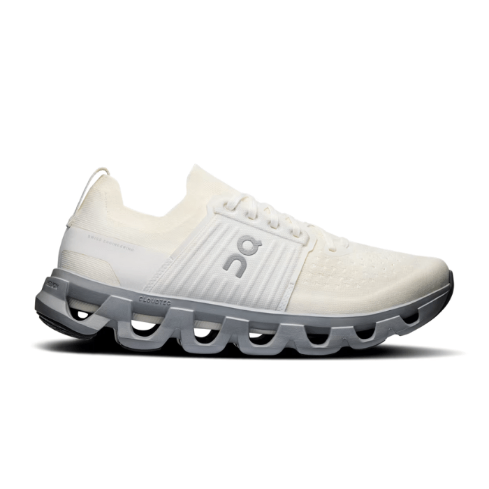 On Running Cloudswift 4 in Ivory Alloy offers lightweight cushioning and sleek style for urban runs. Shop now on hypeelixir.com.