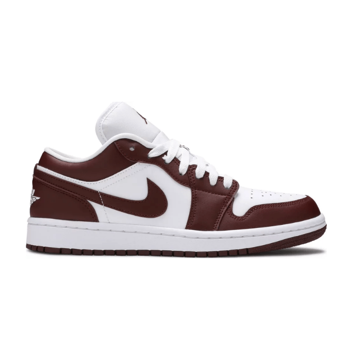 Jordan 1 Low Team Red Womens features a sleek low-cut silhouette in deep red and white. Shop now on hypeelixir.com.