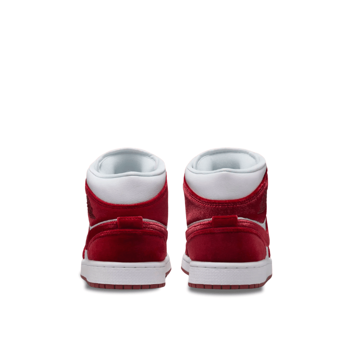 Jordan 1 Mid SE Red Velvet for women – stylish, cushioned, and bold in every step. Available at hypeelixir.com