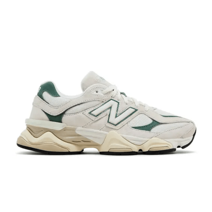 New Balance 9060 Linen Dark Juniper blends retro style with modern comfort in a bold green tone. Shop on hypeelixir.com