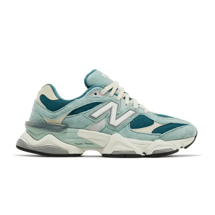 New Balance 9060 in New Spruce Salt Marsh blends bold retro-futuristic design with comfort and style. Shop on HypeElixir.com