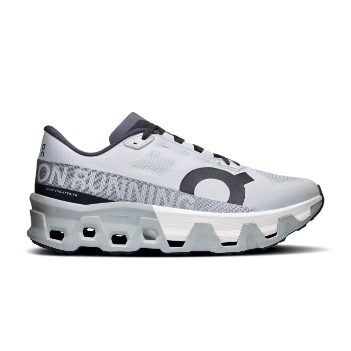 "On Running Cloudmonster Hyper Glacier sneakers by Hype Elixir – bold, high-cushion running shoes featuring a striking Hyper Glacier colorway for ultimate comfort, support, and performance."