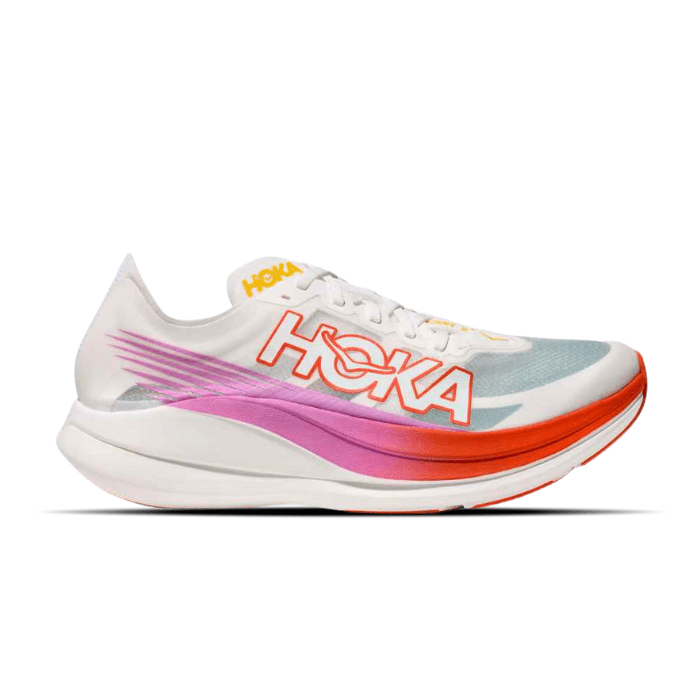 Hoka Rocket X 2 Frost Lava delivers speed and comfort with bold style for elite runners. Shop now at HypeElixir.com.