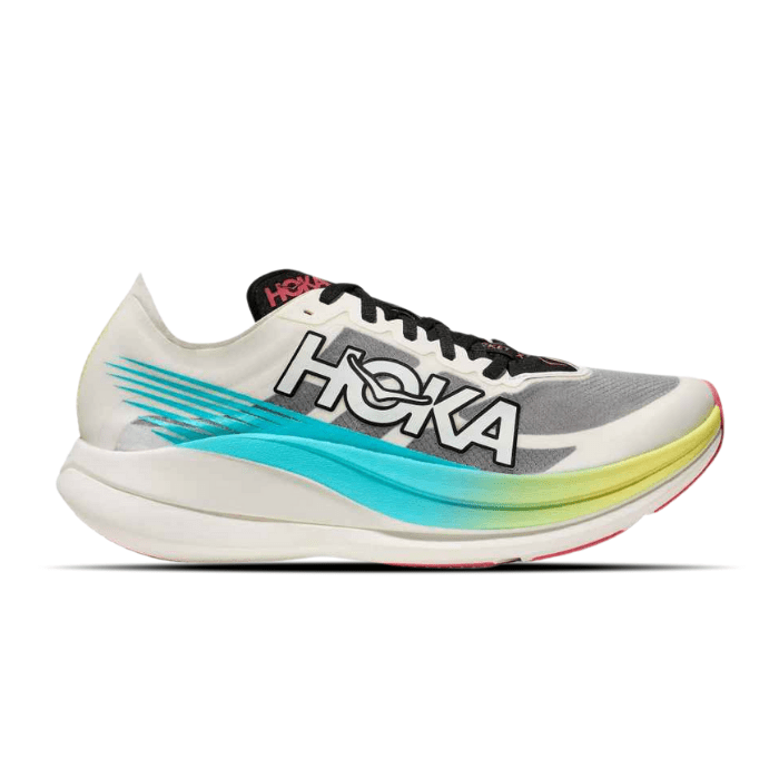Lightweight and race-ready, the Hoka Rocket X 2 Yuzu Cielo Blue offers explosive speed and comfort. Shop on hypeelixir.com.