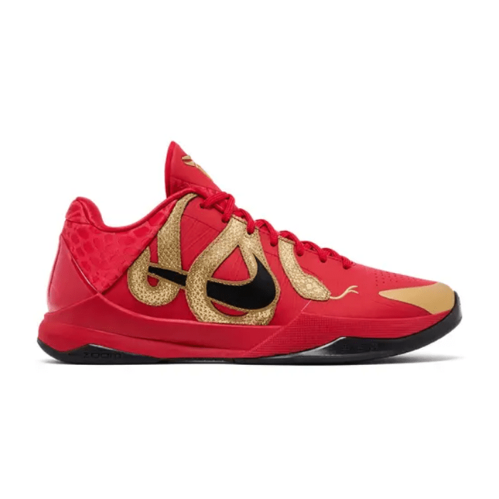 "Nike Kobe 5 Protro Year of the Mamba University Red – sleek basketball sneakers featuring a bold University Red colorway, honoring Kobe Bryant’s legacy with premium design and performance features."