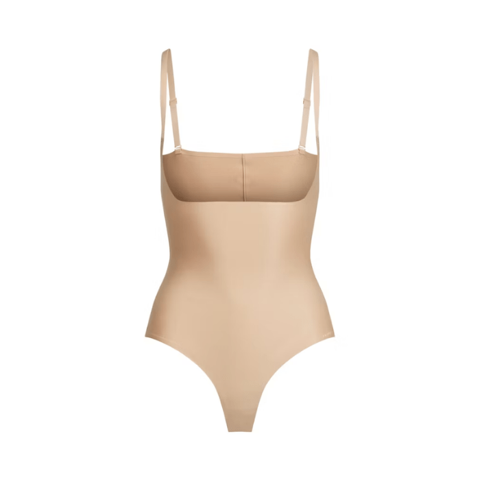 Skims Body Core Sculpt Open Bust Thong Bodysuit Clay