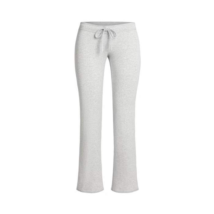 Skims Cotton Jersey Low Rise Crop Pant Light Heather Grey