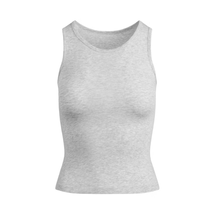 Skims Boyfriend Long Tank Light Heather Grey