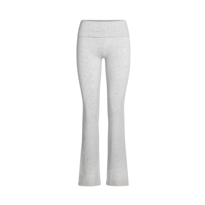 Skims Cotton Jersey Foldover Pant Light Heather Grey