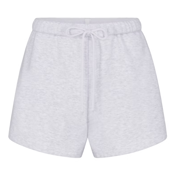 Skims Cotton Fleece Classic Short Light Heather Grey