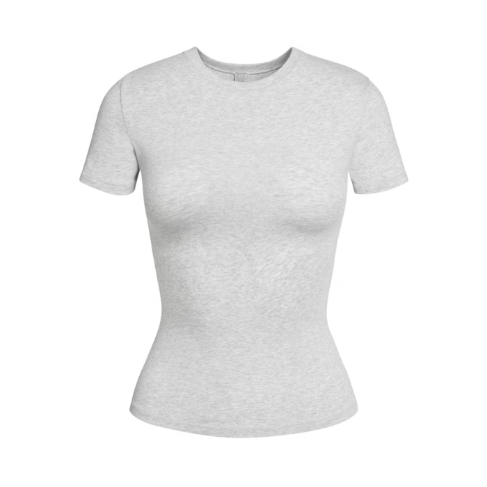Skims Cotton Jersey T-Shirt Light Heather Grey