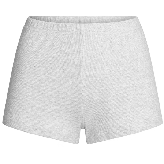 Skims Cotton Rib Loose Short Light Heather Grey