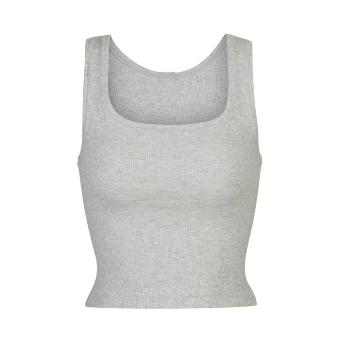 Skims Cotton Rib Tank Light Heather Grey