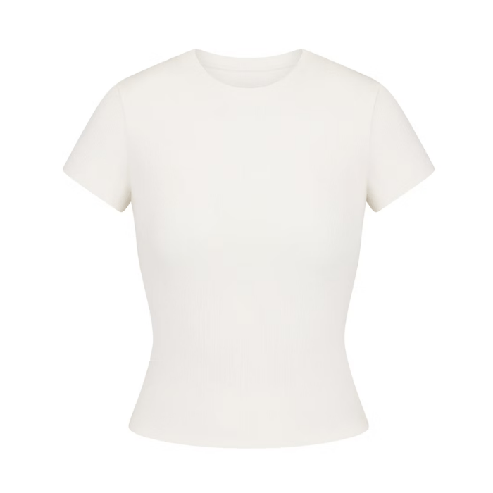 Skims Cotton Rib T-Shirt Marble