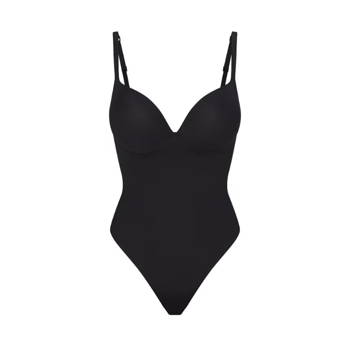 Skims Ultimate Body Push-Up Thong Bodysuit Onyx