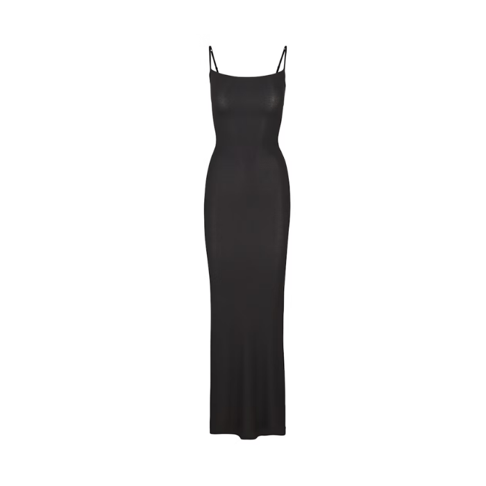 Skims Soft Lounge Long Slip Dress Onyx