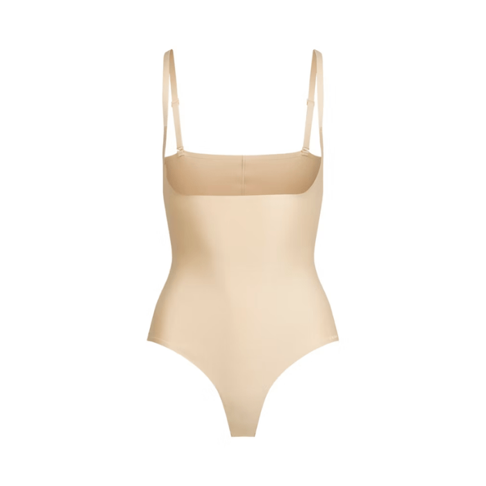 Skims Body Core Sculpt Open Bust Thong Bodysuit Sand