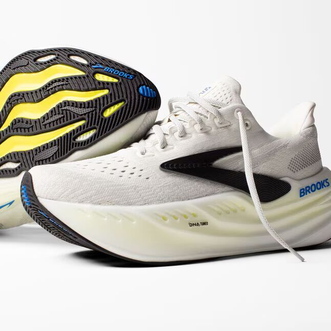 "Brooks Running Glycerin Max Grey/Black/Nightlife sneakers by Hype Elixir – cushioned, lightweight running shoes offering superior comfort, support, and visibility."