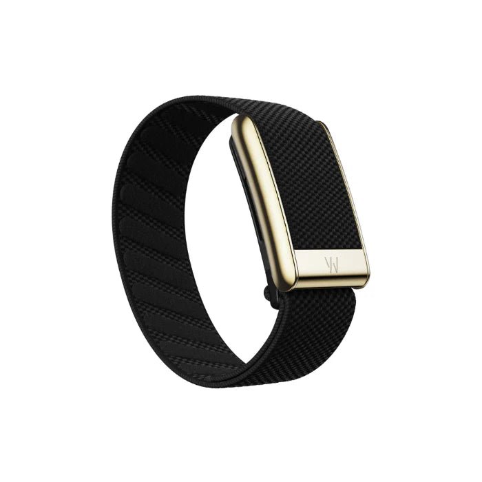 Whoop 5.0 Superknit Luxe Obsidian with Gold Band (12 Month Peak Subscription Included)
