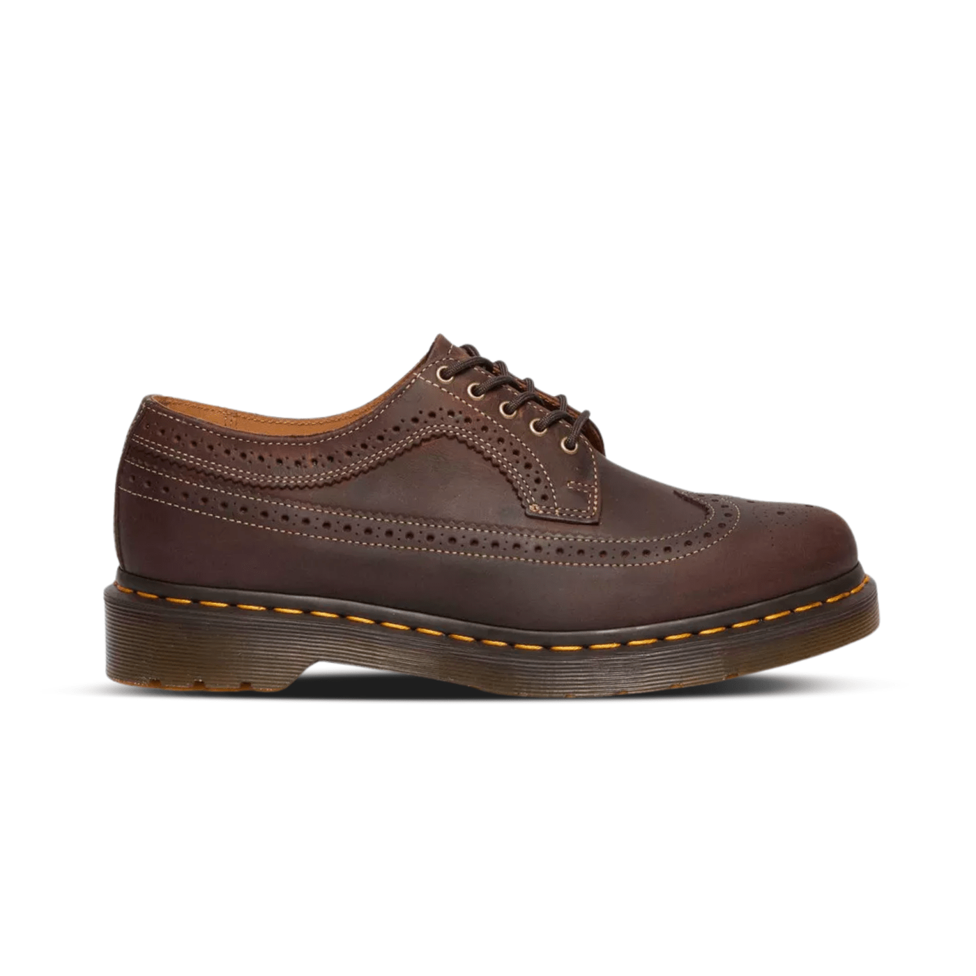 Dr. Martens 3989 Crazy Horse Leather Brogue Shoes Dark Brown