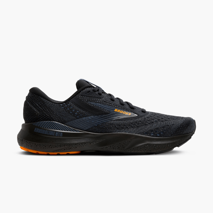 "Brooks Running Adrenaline GTS 24 Black/Peacoat/Peach sneakers by Hype Elixir – stability-focused, cushioned running shoes designed for maximum comfort, support, and style."