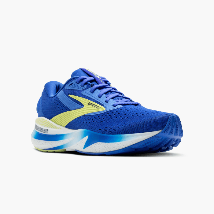 "Brooks Running Adrenaline GTS 24 Cobalt/Neo Yellow/Peacoat sneakers by Hype Elixir – stability-focused, cushioned running shoes offering superior comfort, support, and vibrant style."