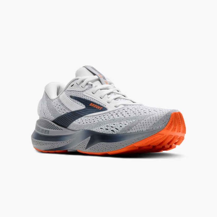 "Brooks Running Adrenaline GTS 24 White/Peacoat/Alloy sneakers by Hype Elixir – stability-focused, cushioned running shoes offering exceptional comfort, support, and performance."