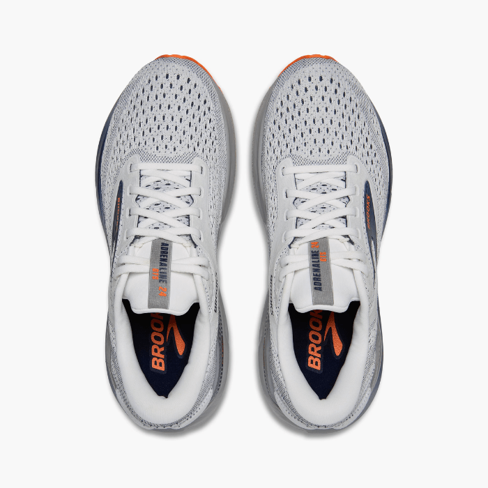 "Brooks Running Adrenaline GTS 24 White/Peacoat/Alloy sneakers by Hype Elixir – stability-focused, cushioned running shoes offering exceptional comfort, support, and performance."