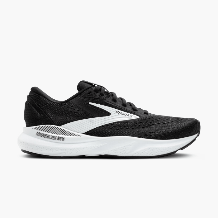 "Brooks Running Adrenaline GTS 24 Black/White sneakers by Hype Elixir – stability-focused, cushioned running shoes for optimal comfort, support, and performance."