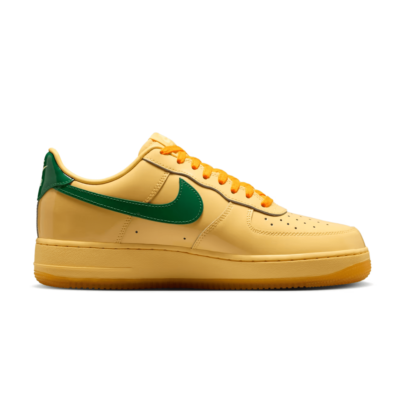 Nike Air Force 1 Low Patent Leather Topaz Gold Pine Green