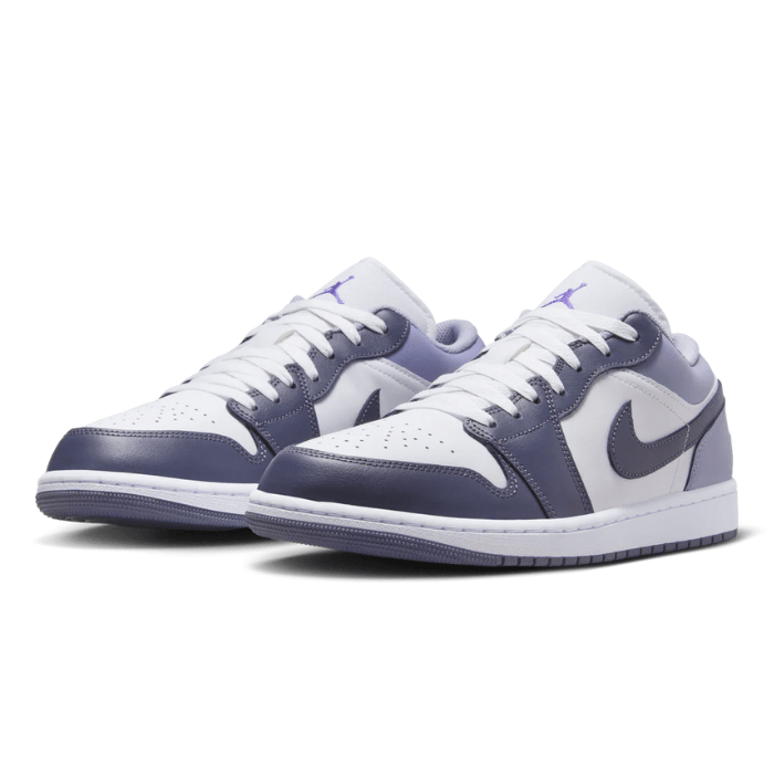 Step into style with Nike Air Jordan 1 Low White Indigo Haze sneakers, featuring a clean design and premium materials. Available now at HypeElixir.com.