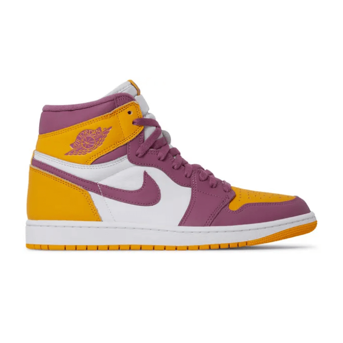 Jordan 1 Retro High OG Brotherhood features bold varsity gold and light Bordeaux tones with classic Nike Air comfort. Shop on HypeElixir.com.