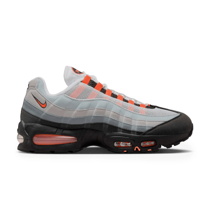 Nike Air Max 95 OG Bright Mandarin 2025 with retro Big Bubble design and bold colors for classic comfort. Shop on hypeelixir.com