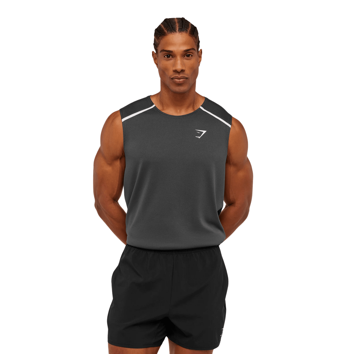 GYMSHARK Arrival Contrast Tank regular fit GS Onyx Grey/GS Black