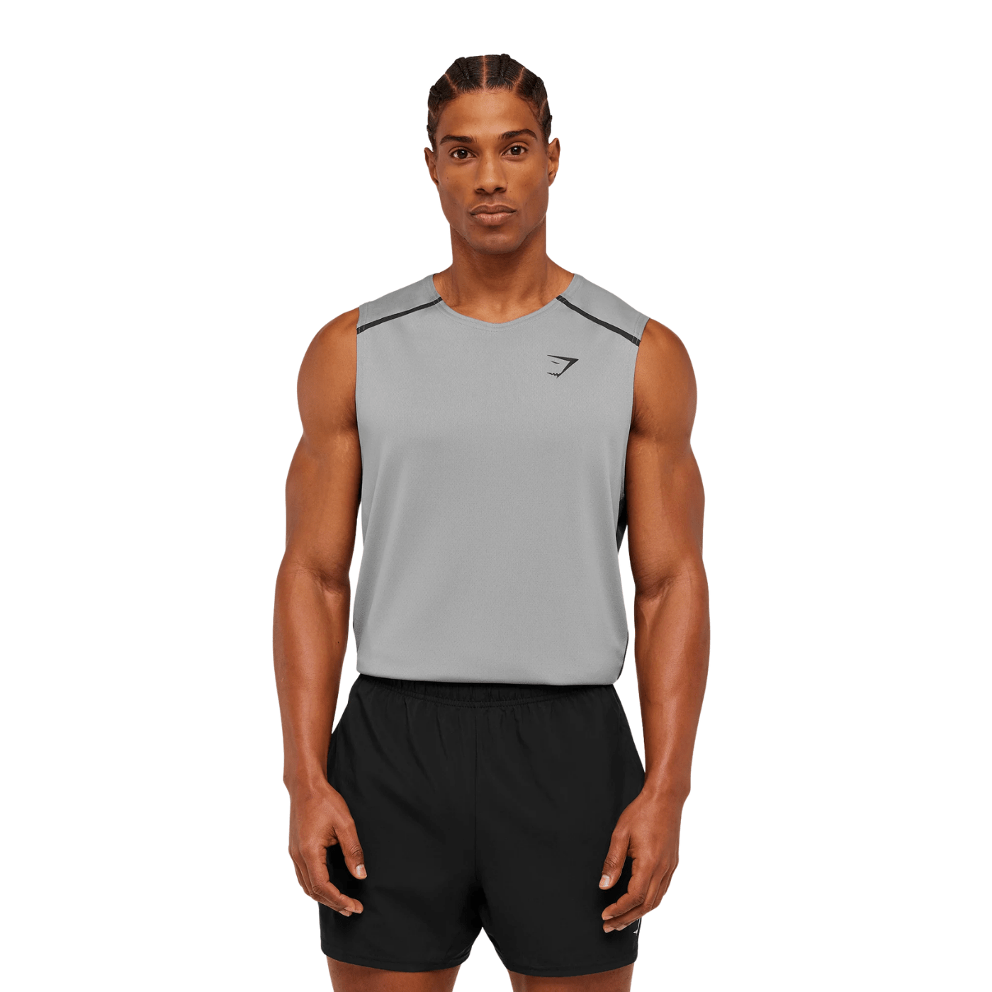 GYMSHARK Arrival Contrast Tank regular fit Smokey Grey / Onyx Grey