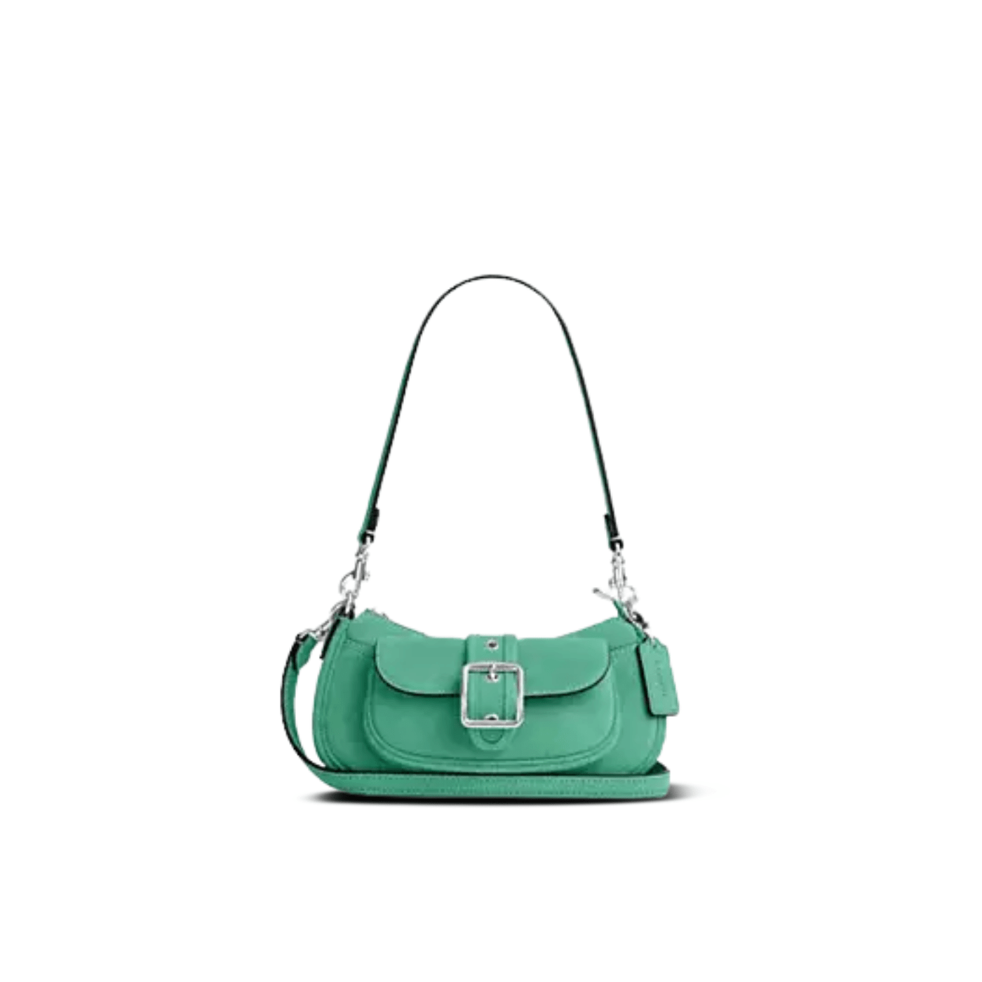 Coach Ashton Mini Shoulder Bag suede/Silver/Mint