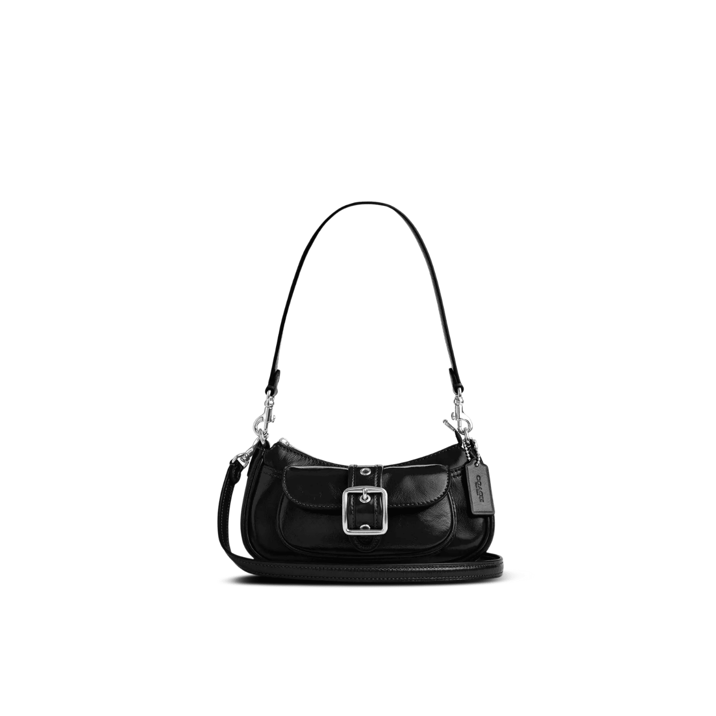 Coach Ashton Mini Shoulder Bag glazed leather/Silver/Black