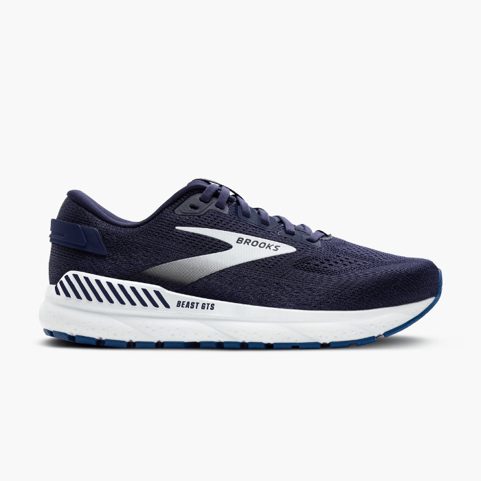 "Brooks Running Beast GTS 24 Peacoat/True Navy/White sneakers by Hype Elixir – stability-focused, cushioned running shoes for maximum support and comfort."