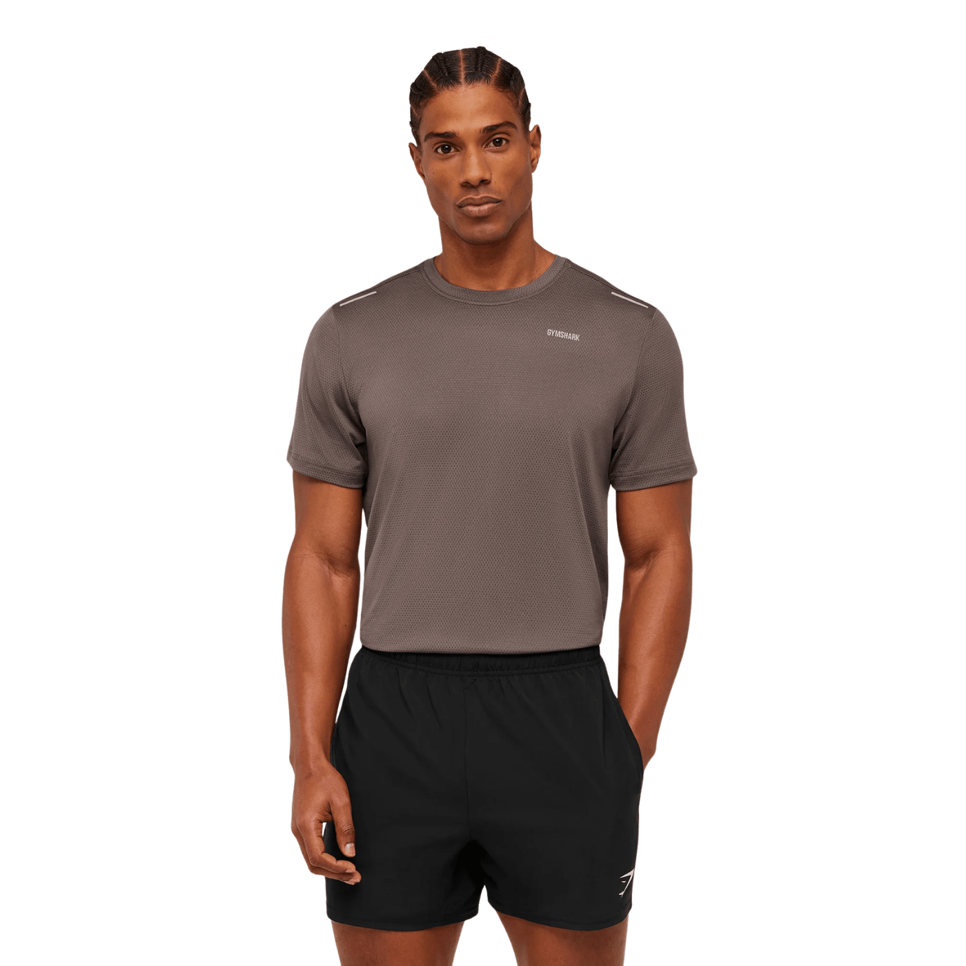 GYMSHARK Built For More T-Shirt slim fit Cool Brown