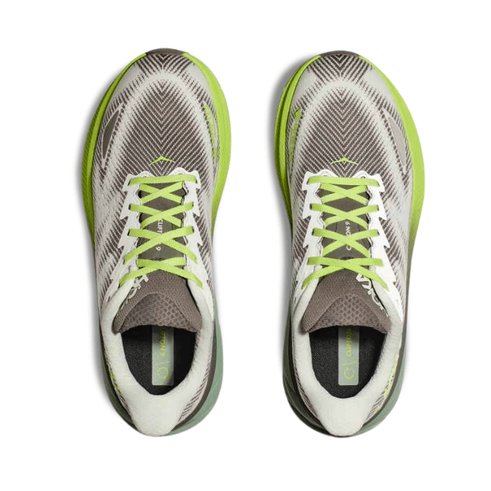 Stay dry and supported in Hoka Clifton 9 GTX Slate Aloe Vera with breathable Gore-Tex and plush cushioning. Shop on HypeElixir.com.