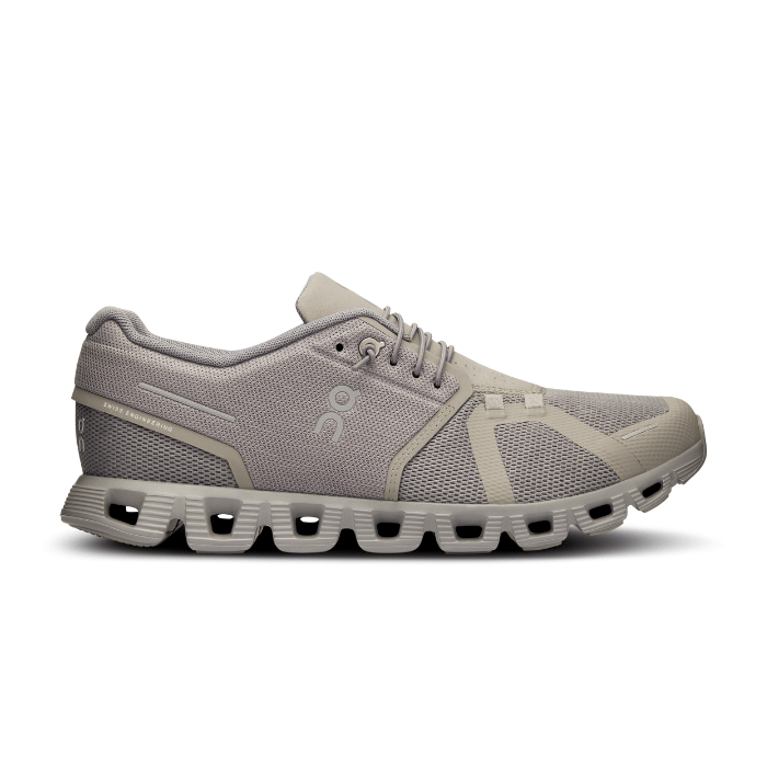 "On Running Cloud 5 Fog Alloy sneakers by Hype Elixir – lightweight, cushioned sneakers featuring a sleek Fog Alloy colorway, designed for comfort, support, and style during everyday activities."