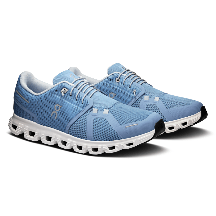 "On Running Cloud 6 Chambray White sneakers by Hype Elixir – lightweight, breathable, and cushioned footwear for ultimate comfort and style."