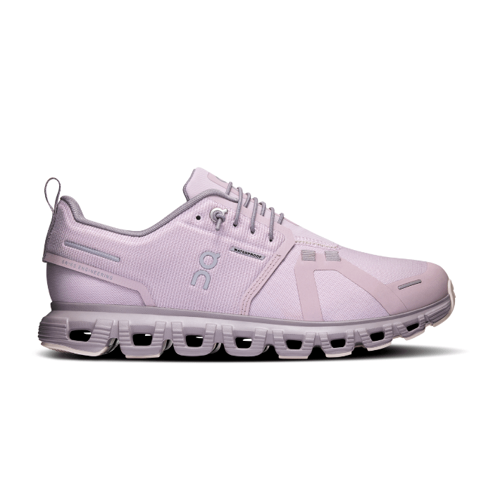 "On Running Cloud 6 Waterproof Women's Mauve sneakers by Hype Elixir – lightweight, waterproof, and cushioned footwear for all-weather comfort and style."